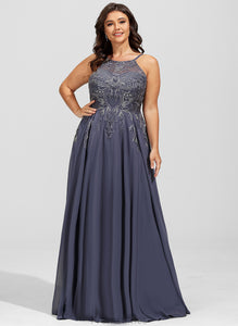 Prom Dresses A-Line Sequins With Floor-Length Alessandra Chiffon Scoop