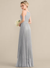 Load image into Gallery viewer, Neck Floor-Length Rhoda Scoop Prom Dresses A-Line With Chiffon Lace Pleated