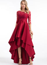 Load image into Gallery viewer, Scoop A-Line Prom Dresses Neck Sequins With Asymmetrical Satin April