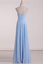 Load image into Gallery viewer, 2024 Bridesmaid Dresses Sweetheart A Line Chiffon With Ruffles Floor Length