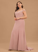 Load image into Gallery viewer, Court Sequins Chiffon Anne Off-the-Shoulder With Train Prom Dresses Lace Trumpet/Mermaid