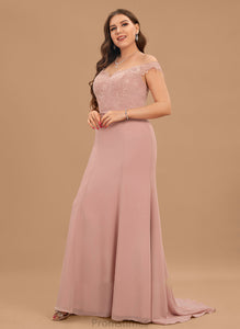 Court Sequins Chiffon Anne Off-the-Shoulder With Train Prom Dresses Lace Trumpet/Mermaid