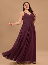 Load image into Gallery viewer, Lace With V-neck Floor-Length Prom Dresses Ruffle Ashlyn A-Line Chiffon