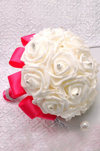 Lovely Round Foam Bridal Bouquets With Rhinestone