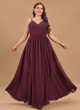 Load image into Gallery viewer, Lace With V-neck Floor-Length Prom Dresses Ruffle Ashlyn A-Line Chiffon