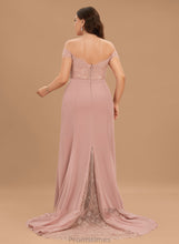 Load image into Gallery viewer, Court Sequins Chiffon Anne Off-the-Shoulder With Train Prom Dresses Lace Trumpet/Mermaid