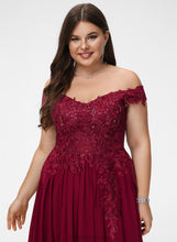 Load image into Gallery viewer, Train Chiffon Off-the-Shoulder Ina Sweep Lace Sequins Prom Dresses A-Line With