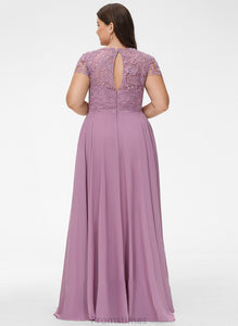 Lace With A-Line Chiffon Scoop Floor-Length Neck Kinsley Prom Dresses Pockets