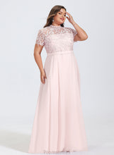 Load image into Gallery viewer, Chiffon Floor-Length Brielle Prom Dresses A-Line Sequins Lace Neck With High