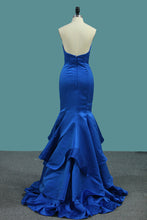 Load image into Gallery viewer, 2024 New Arrival Mermaid Sweetheart Satin Evening Dresses Sweep Train