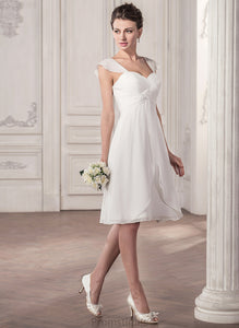 Knee-Length Sweetheart A-Line Ruffle Diana Dress With Wedding Wedding Dresses Chiffon