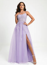 Load image into Gallery viewer, Scoop Sequins Train Tulle With Neck Ball-Gown/Princess Lace Sweep Prom Dresses Rebecca