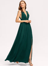 Load image into Gallery viewer, Chiffon V-neck Kiersten Front A-Line Prom Dresses Floor-Length With Split