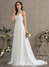 Load image into Gallery viewer, Wedding Dresses Sweetheart Chiffon Geraldine A-Line Dress Sweep Wedding Train