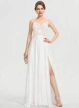 Load image into Gallery viewer, Dress Helen Split A-Line Sweep Wedding Wedding Dresses V-neck With Chiffon Train Front