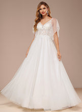 Load image into Gallery viewer, With Sequins Wedding Dresses V-neck Floor-Length Wedding Ruffle Lace Baylee A-Line Dress Tulle