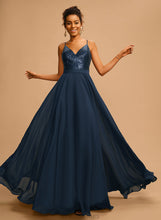 Load image into Gallery viewer, Prom Dresses Floor-Length Sequined V-neck Chiffon A-Line Sequins With Marina