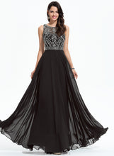 Load image into Gallery viewer, With Beading Nataly Neck Prom Dresses Floor-Length Sequins Scoop Chiffon A-Line