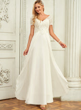 Load image into Gallery viewer, Dress A-Line Floor-Length V-neck Chiffon Wedding Wedding Dresses Elva