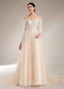 Dress Sequins Wedding Dresses Chapel Illusion Train With Ball-Gown/Princess Wedding Alaina