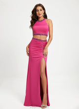 Load image into Gallery viewer, Scoop With Kaelyn Sequins Sheath/Column Jersey Beading Neck Prom Dresses Floor-Length