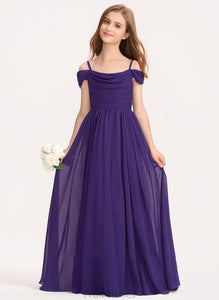 Chiffon Floor-Length With Off-the-Shoulder A-Line Meghan Junior Bridesmaid Dresses Ruffle