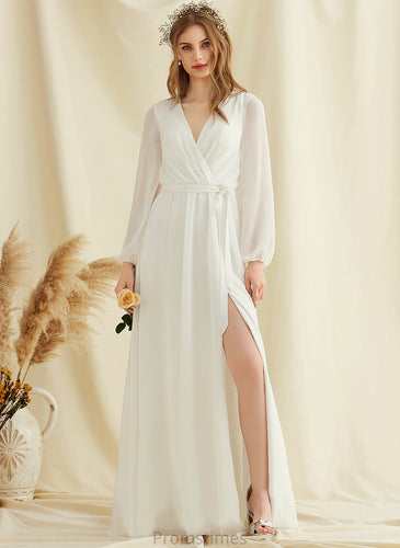 Chiffon Fernanda Wedding Wedding Dresses Floor-Length V-neck Dress A-Line