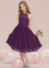 Load image into Gallery viewer, Junior Bridesmaid Dresses Neck A-Line Chiffon Knee-Length Scoop Charlee