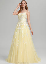 Load image into Gallery viewer, Square Raquel Train Prom Dresses Ball-Gown/Princess Sweep Tulle Neckline