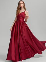 Load image into Gallery viewer, Prom Dresses V-neck A-Line With Floor-Length Undine Satin Pockets Ruffle