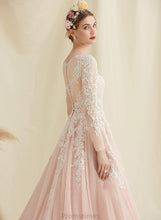 Load image into Gallery viewer, Dress Train Wedding Dresses Lace Neck Court Tulle Jaylee Scoop Ball-Gown/Princess Wedding