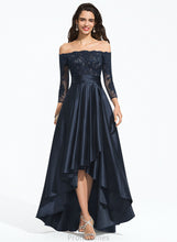 Load image into Gallery viewer, Sequins A-Line Asymmetrical Satin Ruffle With Prom Dresses Off-the-Shoulder Evelyn