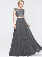 Load image into Gallery viewer, Beading Floor-Length Neck Anabelle Prom Dresses Sequins Chiffon A-Line With Scoop