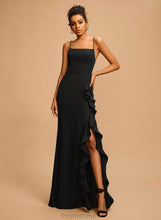 Load image into Gallery viewer, Ruffle Floor-Length Neckline Stretch Crepe Square With Kadence Prom Dresses Sheath/Column