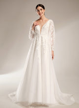 Load image into Gallery viewer, Train With Wedding Sequins Ball-Gown/Princess Dress Chapel Wedding Dresses V-neck Laylah