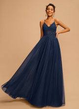 Load image into Gallery viewer, Floor-Length V-neck Beading Addyson With Prom Dresses A-Line Tulle Sequins