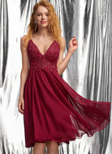 Load image into Gallery viewer, Chiffon A-Line With Knee-Length V-neck Sequins Evangeline Prom Dresses