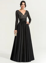 Load image into Gallery viewer, Prom Dresses V-neck Satin Jane Ball-Gown/Princess Floor-Length