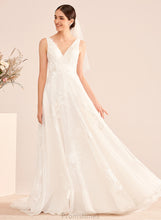 Load image into Gallery viewer, Court Wedding Dresses V-neck With Gracelyn Train A-Line Dress Lace Wedding