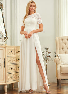 Neck Scoop Chiffon Floor-Length Miya Lace Wedding A-Line Dress Wedding Dresses