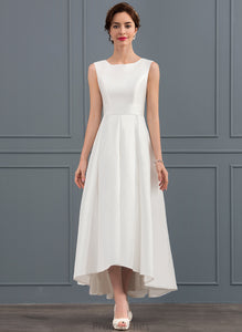 Asymmetrical Wedding Dresses Wedding Esmeralda A-Line Satin Dress Square