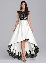 Load image into Gallery viewer, Scoop Asymmetrical Satin Ball-Gown/Princess Prom Dresses Neck Savanah