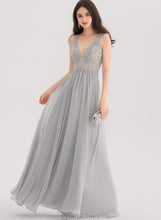 Load image into Gallery viewer, Prom Dresses Floor-Length Beading Sequins Shyann Chiffon V-neck A-Line With