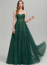 Load image into Gallery viewer, Ball-Gown/Princess Tulle Floor-Length Sweetheart Prom Dresses Sequins Lucinda With