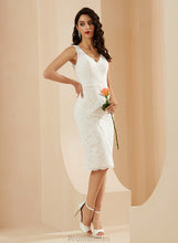 Load image into Gallery viewer, Ellie Wedding Dress V-neck Sheath/Column Wedding Dresses Knee-Length