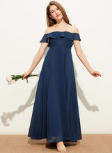 Load image into Gallery viewer, Yoselin A-Line Chiffon Junior Bridesmaid Dresses Off-the-Shoulder Floor-Length