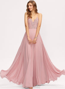 Tamara Floor-Length A-Line V-neck Chiffon Prom Dresses