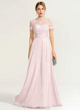 Load image into Gallery viewer, Chiffon Floor-Length Brielle Prom Dresses A-Line Sequins Lace Neck With High