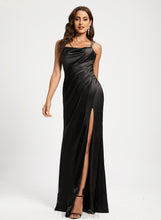 Load image into Gallery viewer, Cowl Satin Beading Prom Dresses Kamari Floor-Length Ruffle Neck With Sheath/Column