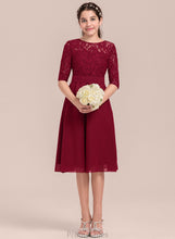 Load image into Gallery viewer, Junior Bridesmaid Dresses Knee-Length Scoop Scarlett A-Line Neck Chiffon